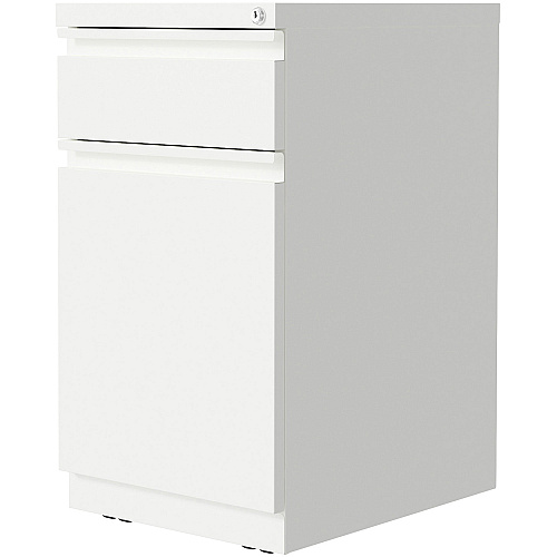 Lorell Mobile File Cabinet with Backpack Drawer 20" Height x 15" Width x 27.8" Depth - 2 x Box, File Drawer(s) - Finish: White (LLR03103)