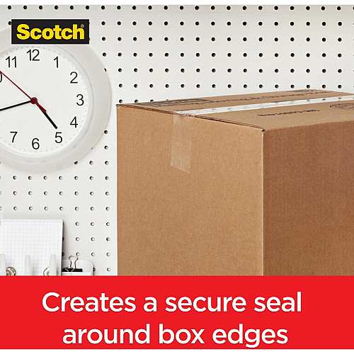 Scotch Box Lock Packaging Tape 54.60 yd Length x 1.88" Width - Clear - Dispenser Included - 1 Roll (3950RD)