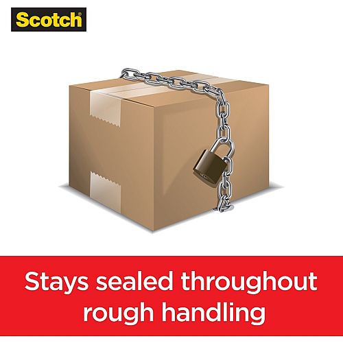 Scotch Box Lock Packaging Tape 54.60 yd Length x 1.88" Width - Clear - Dispenser Included - 1 Roll (3950RD)