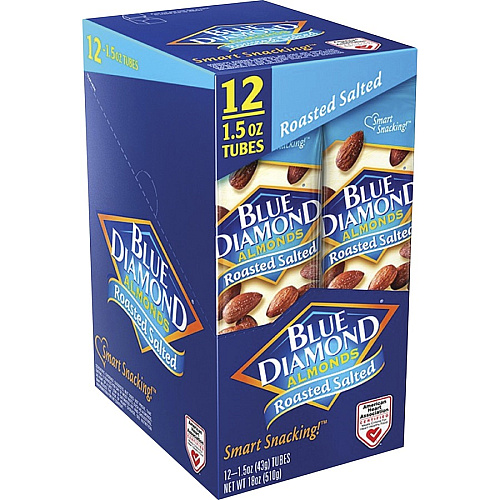 BlueDiamond Roasted Salted Almonds Roasted & Salted - 1.50 oz - 12 / Box (5180)