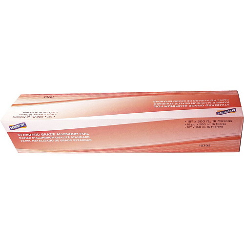 Genuine Joe Standard Grade Aluminum Foil 18" Width x 500 ft Length - Pliable, Disposable - Aluminum Foil - Silver - 1 Each (GJO10705)