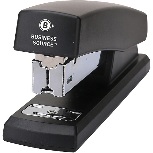 Business Source Half-strip Stapler Staples Upto 20 Sheet - Holds Upto 105 Staple - Half Strip - Black - Plastic - 1 Each (BSN03197)