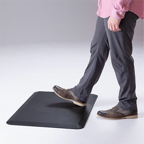 Safco Movable Anti-Fatigue Mat Floor - 36" Length x 24" Width x 1" Thickness - Rectangular - Black - 1 Each (2111BL)