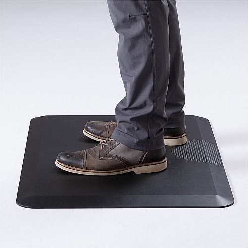 Safco Movable Anti-Fatigue Mat Floor - 36" Length x 24" Width x 1" Thickness - Rectangular - Black - 1 Each (2111BL)
