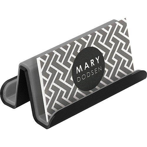 Advantus Fusion Collection Business Card Holder 3" Height x 3" Width x 2.5" Depth - Plastic, Polystyrene - Gray, Black - 1 Each (37679)