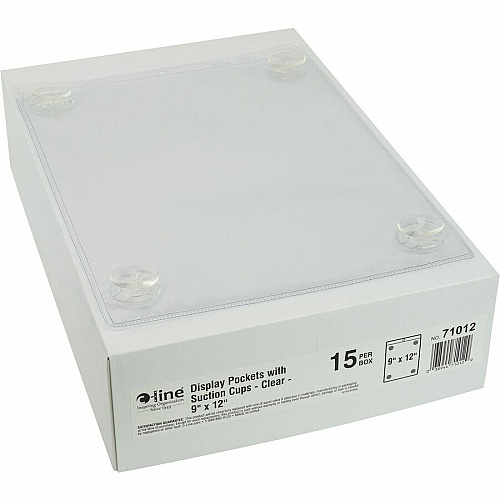 C-Line Heavyweight Display Pocket 9" Width x 12" Height - Heavyweight, Strong, Top Loading, Suction Cup - Clear - 15 / Box (71012)