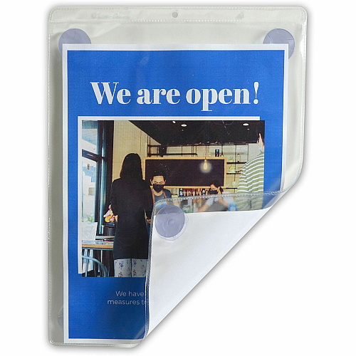 C-Line Heavyweight Display Pocket 9" Width x 12" Height - Heavyweight, Strong, Top Loading, Suction Cup - Clear - 15 / Box (71012)