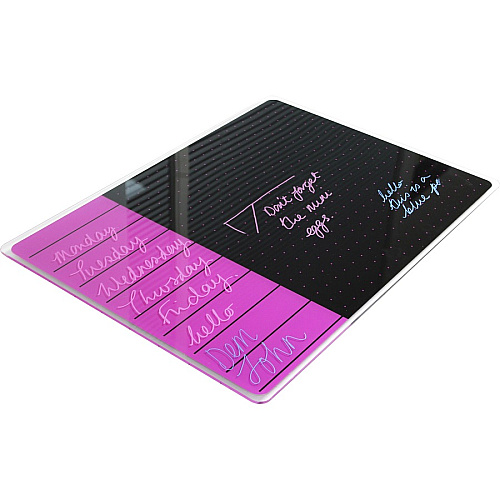 Viztex&reg; Glacier Violet & Black Plan & Grid Glass Dry Erase Board - 17" x 23" 17" (1.4 ft) Width x 23" (1.9 ft) Height - Violet Tempered Glass Surface - Rectangle - Magnetic - Durable, Smudge Resistant, Magnetic, Frameless, Ghost Resistan (FCVGM1723VP)