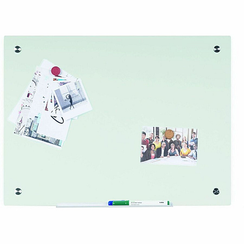 Bi-silque Magnetic Glass Dry Erase Board 24" (2 ft) Width x 36" (3 ft) Height - White Glass Surface - Rectangle - Horizontal/Vertical - Magnetic - 1 Each (GL070107)