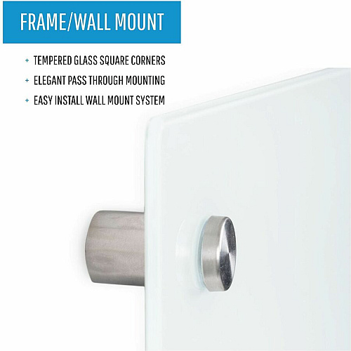 Bi-silque Magnetic Glass Dry Erase Board 24" (2 ft) Width x 36" (3 ft) Height - White Glass Surface - Rectangle - Horizontal/Vertical - Magnetic - 1 Each (GL070107)
