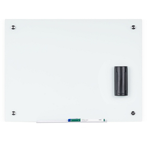 Bi-silque Magnetic Glass Dry Erase Board 48" (4 ft) Width x 72" (6 ft) Height - White Glass Surface - Rectangle - Horizontal/Vertical - Magnetic - 1 Each (GL120107)