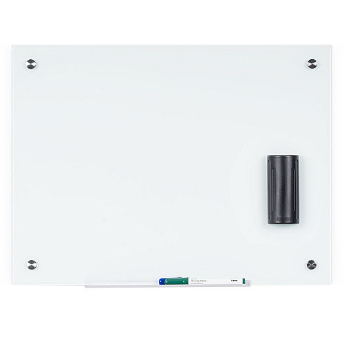Bi-silque Magnetic Glass Dry Erase Board 48" (4 ft) Width x 72" (6 ft) Height - White Glass Surface - Rectangle - Horizontal/Vertical - Magnetic - 1 Each (GL120107)