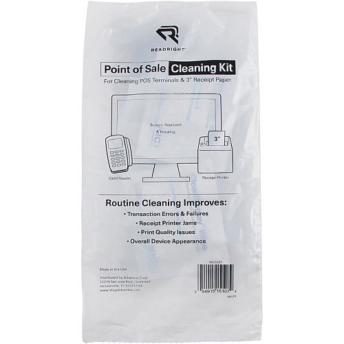 Read Right Point of Sale Cleaning Kit For POS Equipment, Display Screen, Smartphone, Tablet, Printer, Monitor, Barcode Scanner - 1 Each (RR15107)