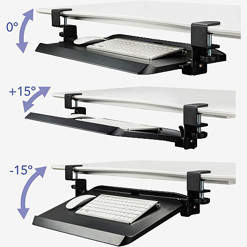 Kantek Tilting Keyboard Tray 11.5" Height x 5" Width - Black - 1 Each (KT165)