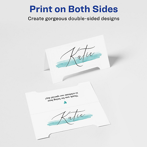 Avery&reg; Sure Feed Arched Tent Cards 97 Brightness - Letter - 8 1/2" x 11" - 65 lb Basis Weight - 176 g/m² Grammage - Matte - Printable, Scratch Proof, Die-cut, Perforated, Print-to-the-edge, Pre-scored, Smooth Edge, Foldable, Sturdy, Jam-f (35700)