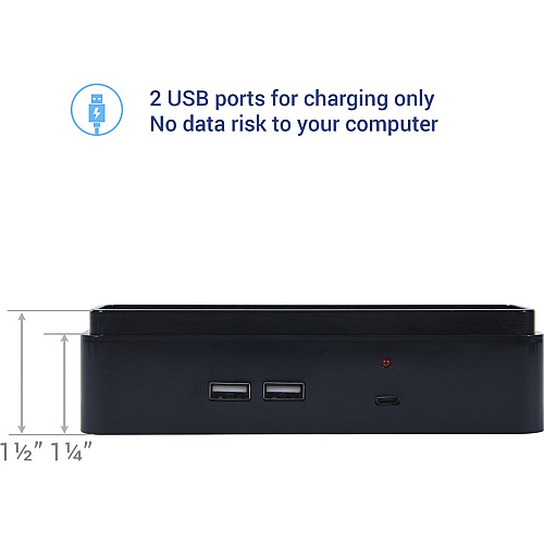 DAC Stax Monitor Riser Block Kit with 2 USB Charging Ports 6" Width x 1.50" Depth x 1.50" Height - Adjustable, Stackable, Adjustable Height - 3 / Kit (02270)