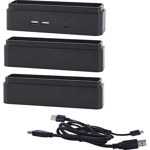 DAC Stax Monitor Riser Block Kit with 2 USB Charging Ports 6" Width x 1.50" Depth x 1.50" Height - Adjustable, Stackable, Adjustable Height - 3 / Kit (02270)