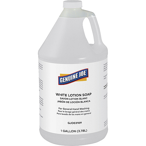 Genuine Joe Lotion Soap 1 gal - Ink Remover, Oil Remover, Dirt Remover, Grease Remover, Grime Remover, Carbon Remover - Hand, Skin - White - Pleasant Scent - 4 / Carton (GJO03109CT)