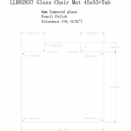 Lorell Tempered Glass Chairmat with Lip Hardwood Floor, Carpet53" Width x 45" Depth - Lip Size 6" Length x 23" Width - Tempered Glass - Clear - 1 Each (LLR82837)