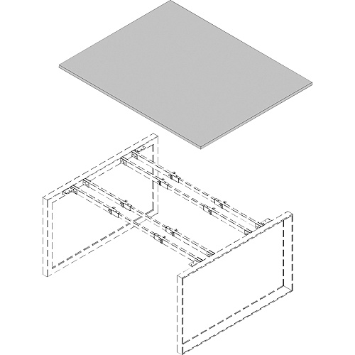 Lorell Revelance Conference Rectangular Tabletop 1" Height x 59.9" Width x 47.3" Depth x 1" Thickness - Material: Laminate - Finish: Weathered Charcoal (LLR16256)