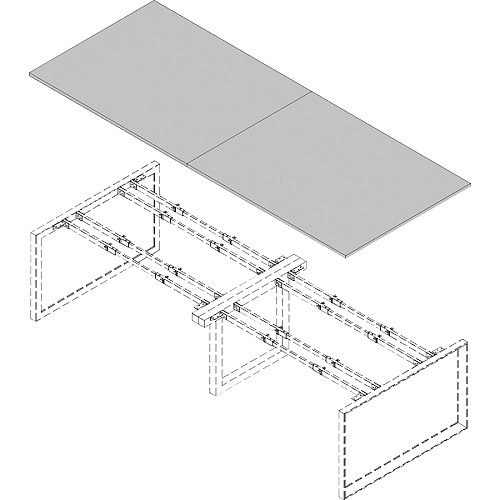 Lorell Revelance Conference Rectangular Tabletop 1" Height x 59.9" Width x 47.3" Depth x 1" Thickness - Material: Laminate - Finish: Weathered Charcoal (LLR16256)