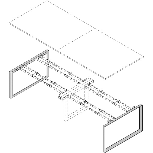 Lorell Relevance Series Wide Side Leg 28.5" Height x 45.5" Width x 4" Depth - Finish: Silver, Powder Coated (LLR16251)