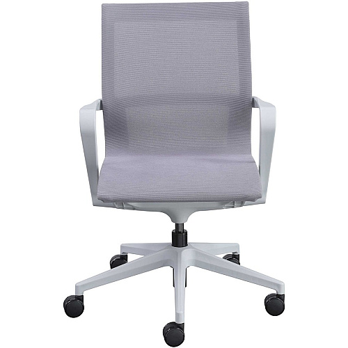 Lorell Premium Executive Mesh Mid-back Sling Chair Nylon Seat Material - Nylon, Mesh Back Material - Plastic Frame Material - Mid Back - 5-star Base - Gray - 1 Each (LLR40207)
