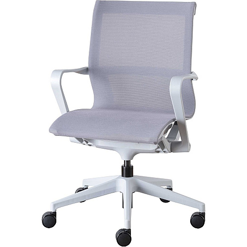 Lorell Premium Executive Mesh Mid-back Sling Chair Nylon Seat Material - Nylon, Mesh Back Material - Plastic Frame Material - Mid Back - 5-star Base - Gray - 1 Each (LLR40207)