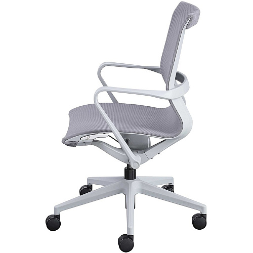 Lorell Premium Executive Mesh Mid-back Sling Chair Nylon Seat Material - Nylon, Mesh Back Material - Plastic Frame Material - Mid Back - 5-star Base - Gray - 1 Each (LLR40207)