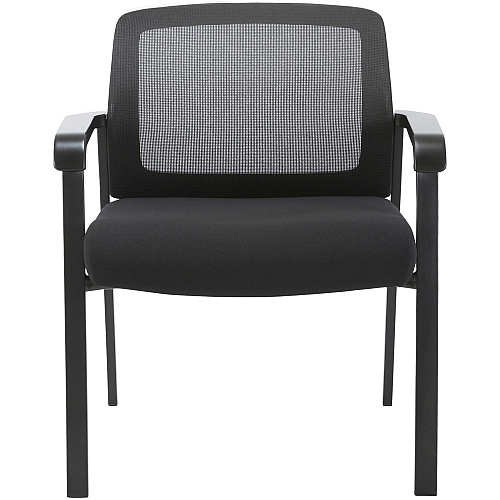 Lorell Big & Tall Mesh Low-Back Guest Chair Fabric Seat Material - Mesh Back Material - Steel Frame Material - Low Back - Black - 1 Each (LLR67003)