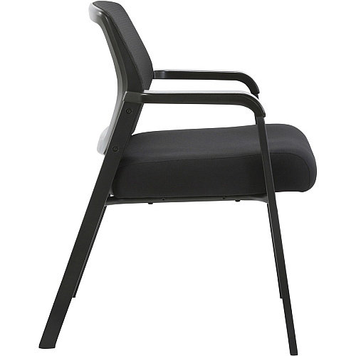 Lorell Big & Tall Mesh Low-Back Guest Chair Fabric Seat Material - Mesh Back Material - Steel Frame Material - Low Back - Black - 1 Each (LLR67003)