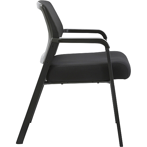 Lorell Big & Tall Mesh Low-Back Guest Chair Fabric Seat Material - Mesh Back Material - Steel Frame Material - Low Back - Black - 1 Each (LLR67003)