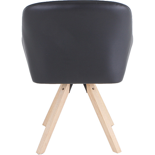 Lorell Natural Wood Legs Modern Guest Chair Four-legged Base - Black - 1 Each (LLR68564)