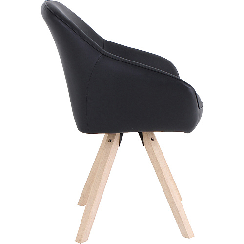 Lorell Natural Wood Legs Modern Guest Chair Four-legged Base - Black - 1 Each (LLR68564)