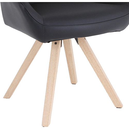 Lorell Natural Wood Legs Modern Guest Chair Four-legged Base - Black - 1 Each (LLR68564)