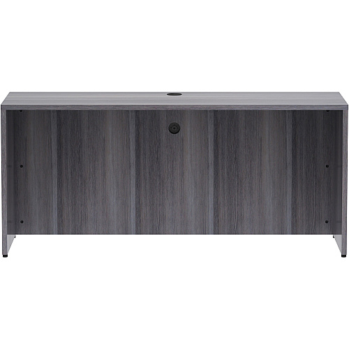 Lorell Essentials Series Credenza Shell 29.5" Height x 66" Width x 24" Depth Credenza Shell, x 1" Thickness Top - Finish: Weathered Charcoal Laminate, Silver Brush (LLR69596)