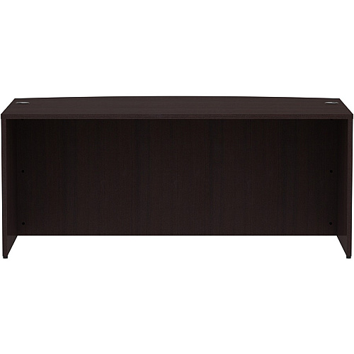 Lorell Essentials Series Bowfront Desk Shell 29.5" Height x 72" Width x 41.4" Depth Desk Shell, x 1" Thickness Top - Bow Front Edge - Finish: Espresso Laminate (LLR18260)