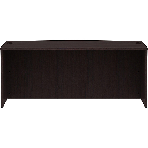Lorell Essentials Series Bowfront Desk Shell 29.5" Height x 72" Width x 41.4" Depth Desk Shell, x 1" Thickness Top - Bow Front Edge - Finish: Espresso Laminate (LLR18260)