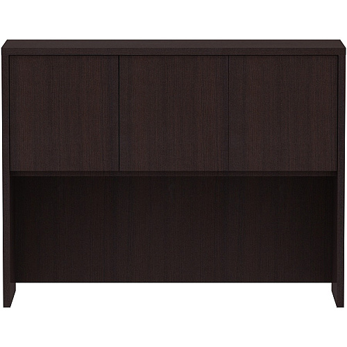 Lorell Essentials Series Stack-on Hutch with Doors 36" Height x 48" Width x 15" Depth - 3 Door(s) - Finish: Espresso Laminate (LLR18271)