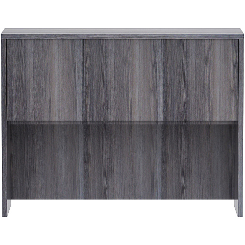 Lorell Essentials Series Stack-on Hutch with Doors 36" Height x 48" Width x 15" Depth - 3 Door(s) - Finish: Weathered Charcoal Laminate (LLR69621)