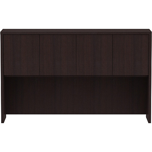 Lorell Essentials Series Stack-on Hutch with Doors 36" Height x 60" Width x 15" Depth - 4 Door(s) - Finish: Espresso Laminate (LLR18270)