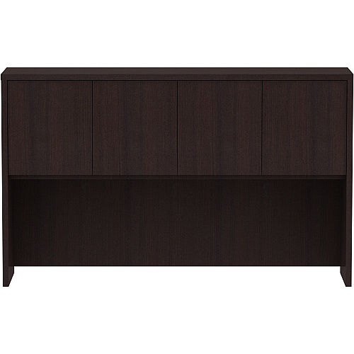 Lorell Essentials Series Stack-on Hutch with Doors 36" Height x 60" Width x 15" Depth - 4 Door(s) - Finish: Espresso Laminate (LLR18270)