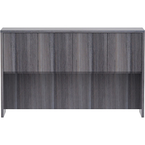 Lorell Essentials Series Stack-on Hutch with Doors 36" Height x 60" Width x 15" Depth - 4 Door(s) - Finish: Weathered Charcoal Laminate (LLR69620)