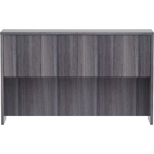 Lorell Essentials Series Stack-on Hutch with Doors 36" Height x 60" Width x 15" Depth - 4 Door(s) - Finish: Weathered Charcoal Laminate (LLR69620)