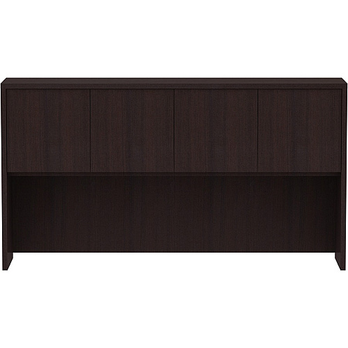 Lorell Essentials Series Stack-on Hutch with Doors 36" Height x 66" Width x 15" Depth - 4 Door(s) - Finish: Espresso Laminate (LLR18269)