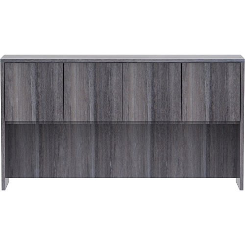 Lorell Essentials Series Stack-on Hutch with Doors 36" Height x 66" Width x 15" Depth - 4 Door(s) - Finish: Weathered Charcoal Laminate (LLR69619)