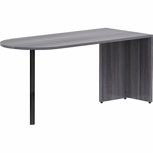 Lorell Essentials Series Peninsula Desk Box 1 of 2 29.5" Height x 66" Width x 30" Depth Desk, x 1" Thickness Top - Finish: Weathered Charcoal Laminate (LLR69593)