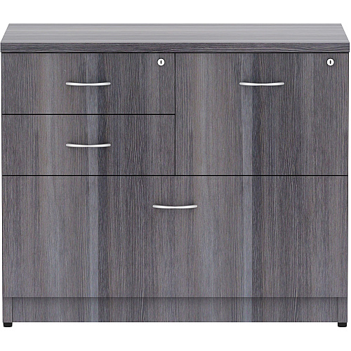 Lorell Essentials Series Box/Box/File Lateral File 29.5" Height x 35.5" Width x 22" Depth Lateral File, x 1" Thickness Top - 4 x File, Box Drawer(s) - Finish: Weathered Charcoal Laminate (LLR69623)