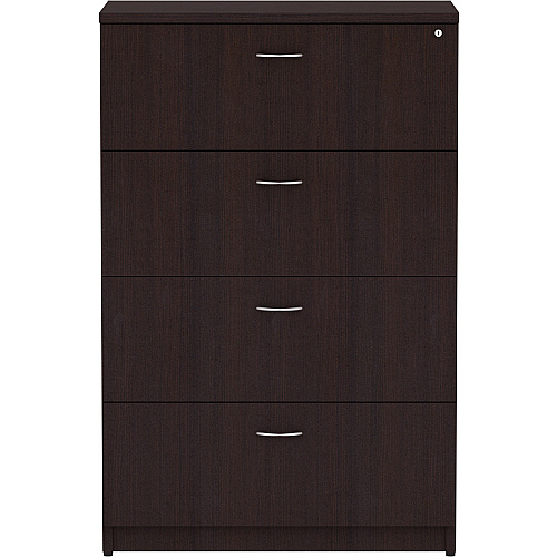 Lorell Essentials Series 4-Drawer Lateral File 54.8" Height x 35.5" Width x 22" Depth Lateral File, x 1" Thickness Top - 4 x File Drawer(s) - Finish: Espresso Laminate (LLR18274)