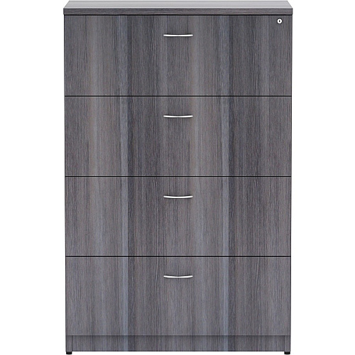 Lorell Essentials Series 4-Drawer Lateral File 54.8" Height x 35.5" Width x 22" Depth Lateral File, x 1" Thickness Top - 4 x File Drawer(s) - Finish: Weathered Charcoal Laminate (LLR69624)